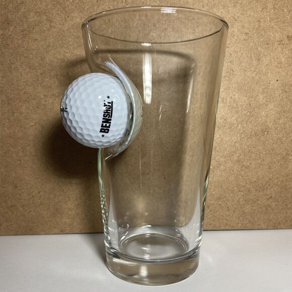 Ben Shot Novelty Pint Golf Glass with Embedded Titleist #4 Golf Ball 16 Oz - Picture 4 of 9